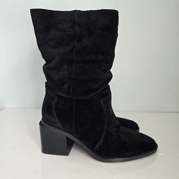 Vince Camuto Kenidra Boots Women's 8W Black Suede Slouchy Winter Western Festive - Picture 2 of 10